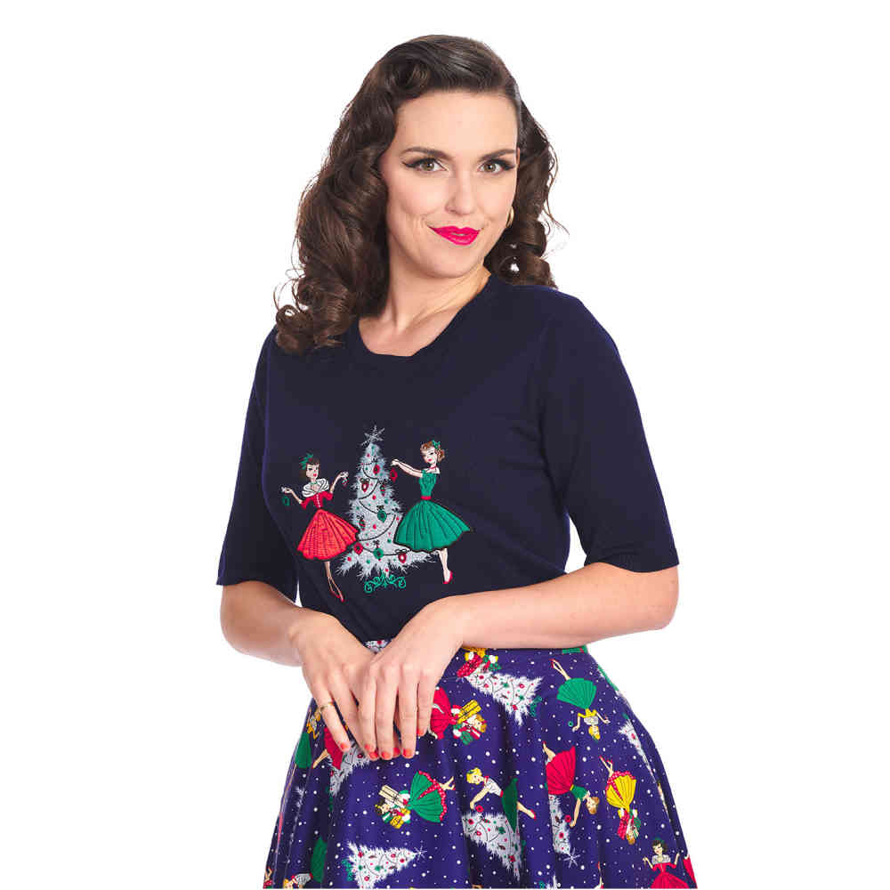 Banned - Vintage Christmas Holiday Christmas sweater - Blue